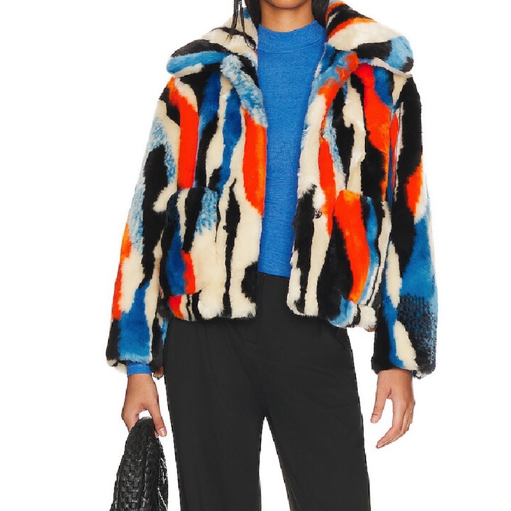 Jakke Traci Cropped Faux Fur Coat NWOT - Picture 2 of 6